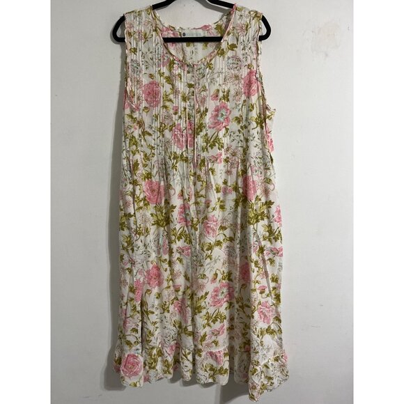 Ella Simone Cotton Floral Knit Nightgown Size 1X - Picture 2 of 10